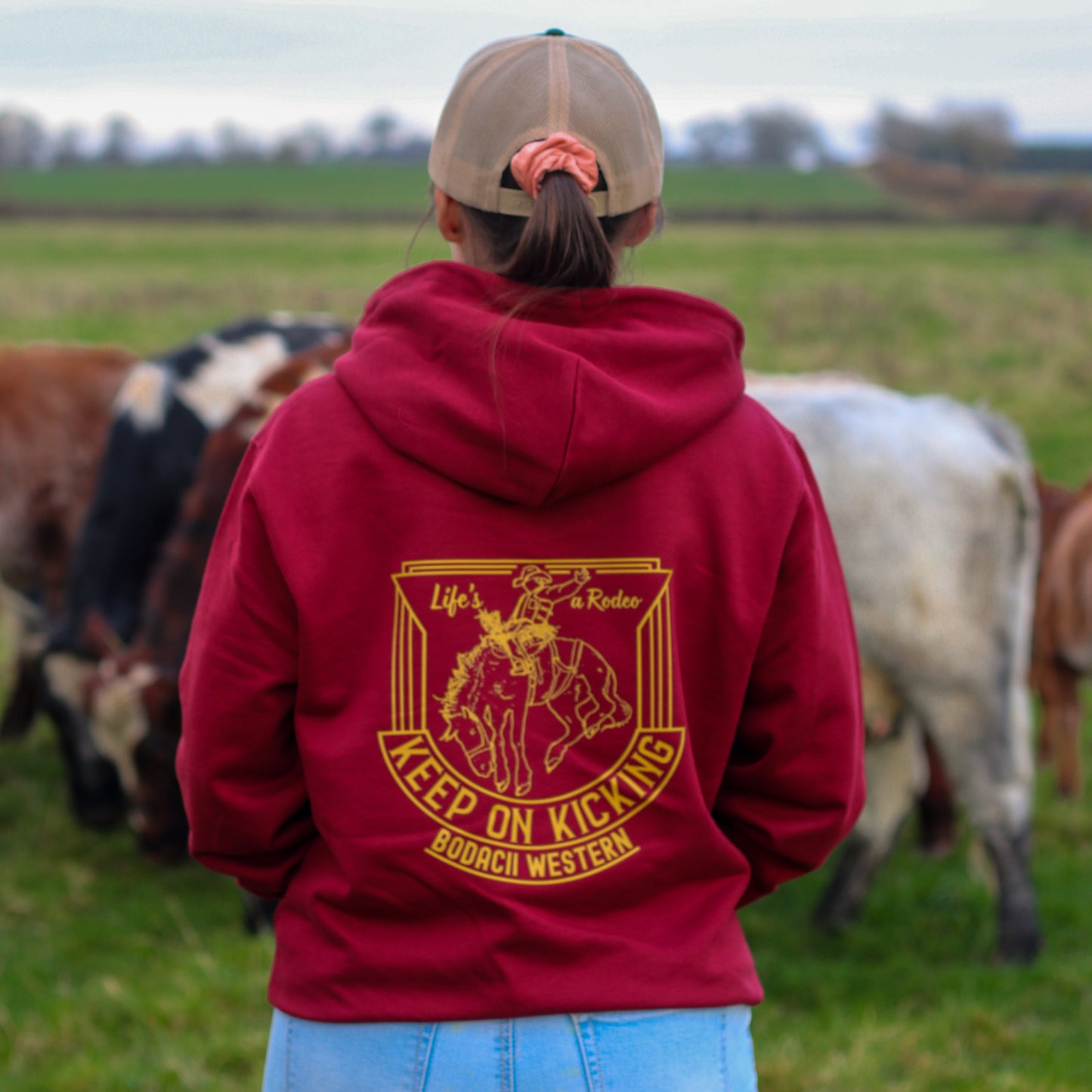 bronc riding rodeo hoodie
