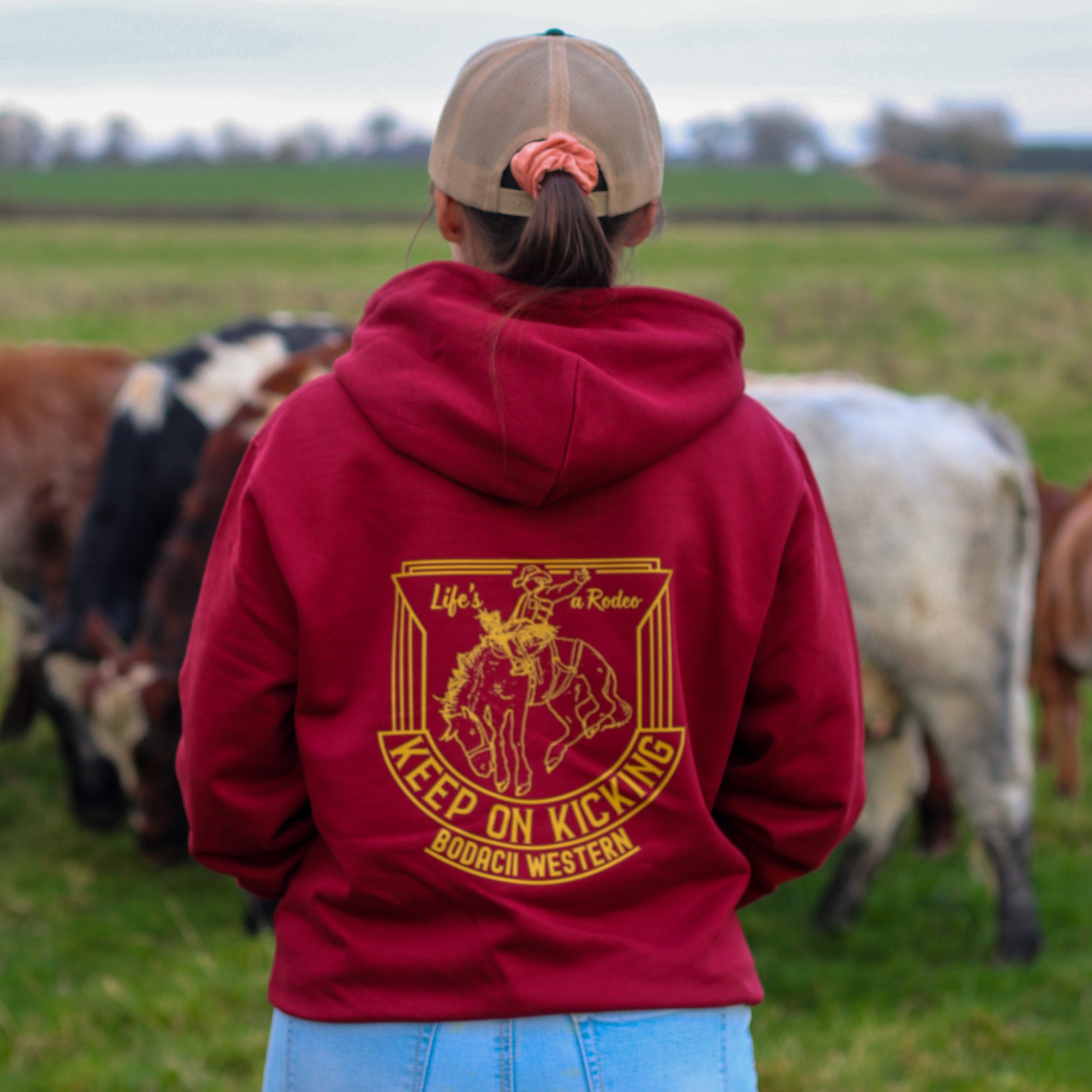 bronc riding rodeo hoodie