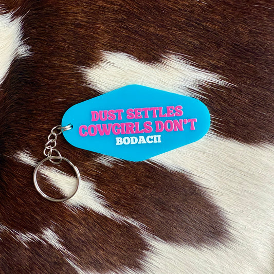 Dust Settles Barrel Racing Keyring