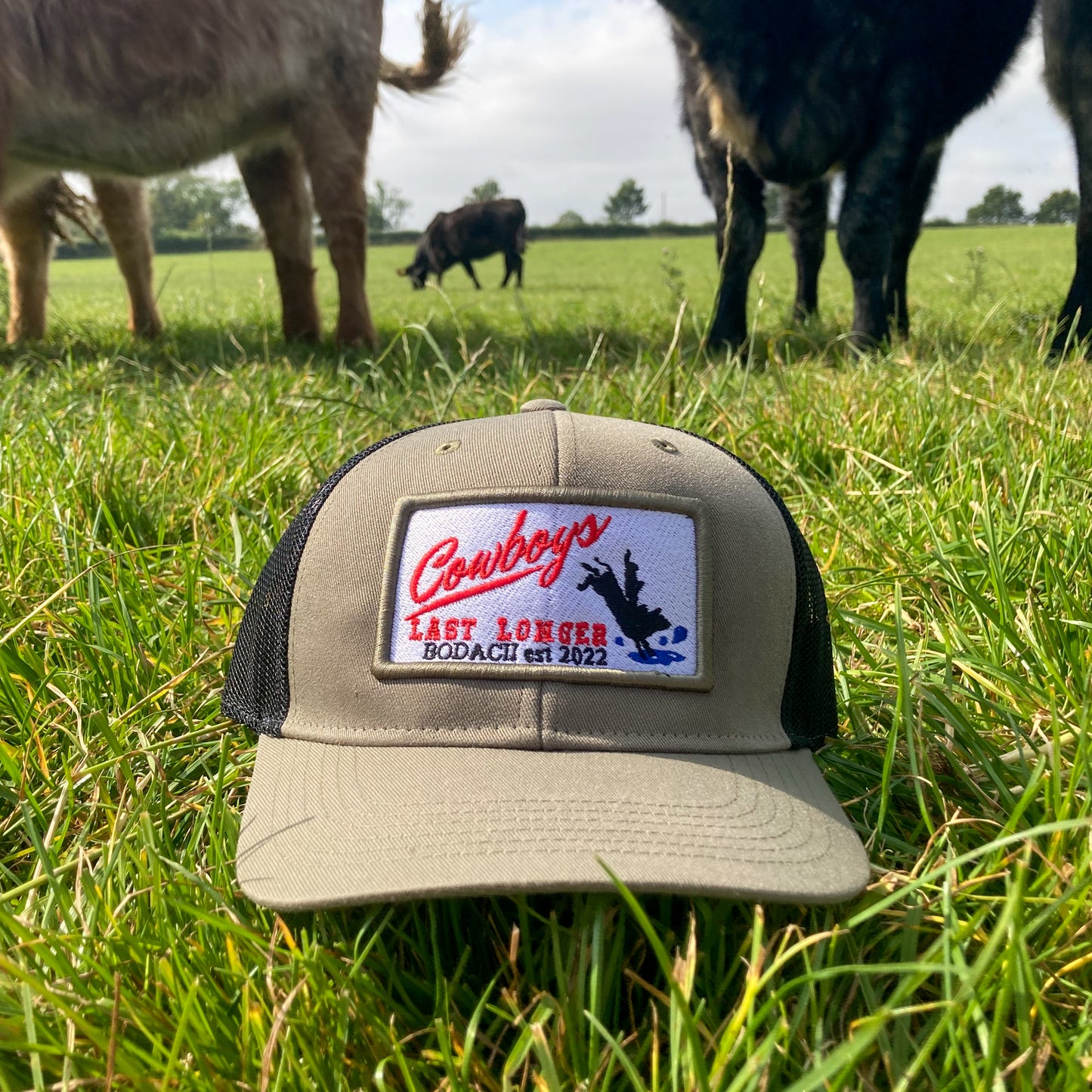 cowboy trucker cap - Olive Green. Country western gifts for cowgirls and cowboys.