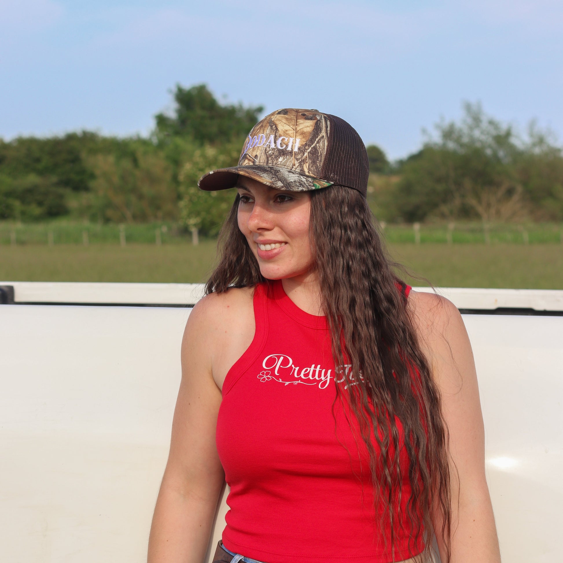 realtree camo cowgirl trucker cap