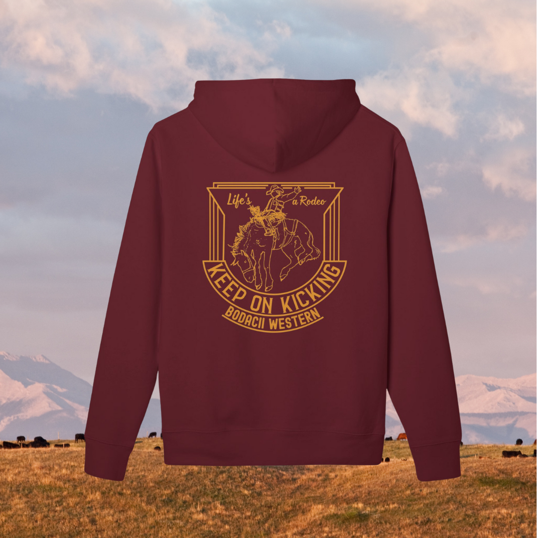 Keep On Kicking Hoodie - Burgundy